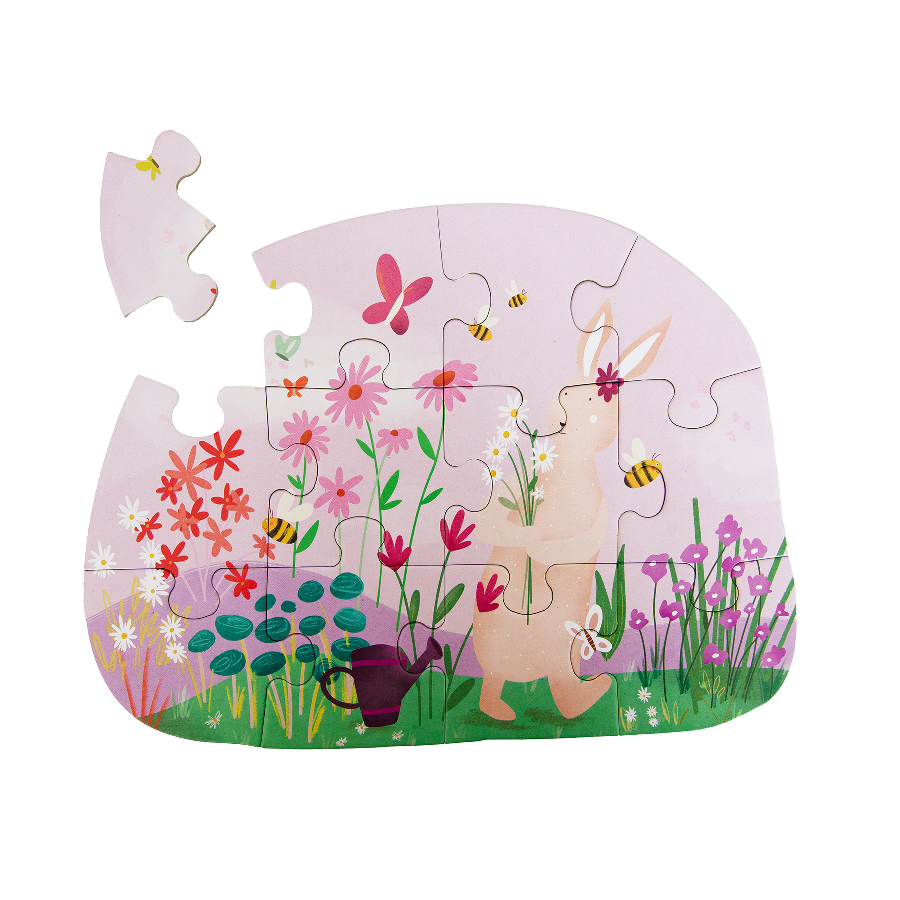 Formpuzzle - Mrs. Rabbit's Blumen - 12 Teile